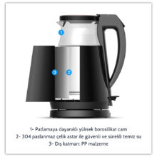 Deerma DEM-SH90W Dijital Isı Ayarlı Kettle